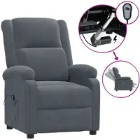 vidaXL Fauteuil inclinable électrique Gris foncé Velours