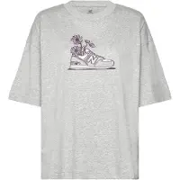 New Balance Oversized Flower Short Sleeve T-shirt Gris L Femme