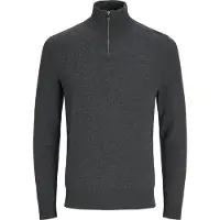 Jack & Jones Pull-over 'JJEEMIL KNIT HALF ZIP' gris foncé