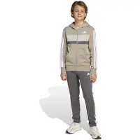 Adidas Seasonal Essentials Tiberio 3 Stripes Fleece Tracksuit Beige 13-14 Years Enfants