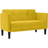 vidaXL Canapé deux places jaune 111 cm velours