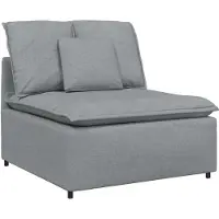 vidaXL Module central de canapé modulable avec coussins gris clair 100 cm