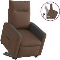 vidaXL Fauteuil relax avec releveur Marron Tissu