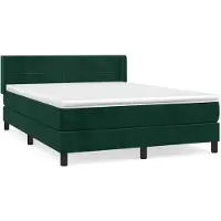 vidaXL Lit boxspring avec matelas vert foncé 140x190 cm velours