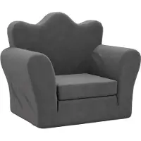 vidaXL Canapé-lit pour enfants Anthracite Peluche douce