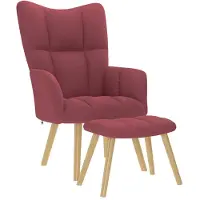 vidaXL Fauteuil relax avec pouf vin rouge Tissu