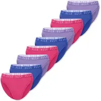 Elle Slip ' High Leg Logo ' bleu / lilas / baie