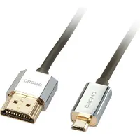 Lindy Câble HDMI Slim - compatible HDMI 2.0 Ultra HD avec Ethernet CROMO - type A/D - 1m