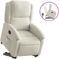 vidaXL Fauteuil relax avec releveur Crème Velours