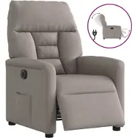 vidaXL Fauteuil relax électrique Tissu Taupe