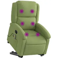 vidaXL Fauteuil de massage avec releveur Vert clair velours