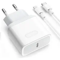 JGD -Chargeur Rapide iPhone 20W USB C Prise avec Cable 2M pour iPhone 14/14 Plus/14 Pro/14 Pro Max/13/12/11/SE/XS/XR/8/7/iPad