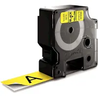 Dymo 53718 (S0720980) - (24 mm x 24 mm) - Noir sur jaune - Ruban