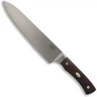 Fällkniven Couteau Couteau De Cuisine Fallkniven Alpha En Acier Laminé Cos Et Lame De 20 Cm, Manche Micarta Marron Dans Étui Bois