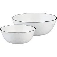 Bjorn Lot de 2 saladiers PURE blanc neige - Ø 24 cm / Ø 30 cm