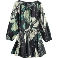 Next Robe émeraude / menthe / vert pastel / noir