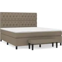 vidaXL Lit boxspring avec matelas Taupe 160x200 cm Tissu