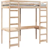 vidaXL Cadre de lit haut naturel 90 x 190 cm Pin massif