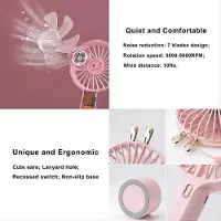 Yunong Mini ventilateur portable 3 en 1 avec veilleuses LED 7 couleurs, 3 vitesses réglables, ventilateur à piles rechargeables