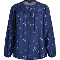 Zizzi Chemisier 'MNABILA' bleu marine / azur / blanc
