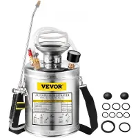Vevor Pulvérisateur Inox 4L Brumisateur Jardin pour Plante pour Jardinage Domestique et Nettoyage au Sol