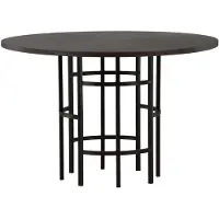 Furnlux Classic FURNLUX Table à manger Copenhagen Brown Und Black 115cm / Hauptfarbe : Braun / Dimensions : 115 x 115 x 74 cm