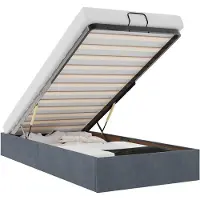 vidaXL Lit ottoman sans matelas gris foncé 80x200 cm velours
