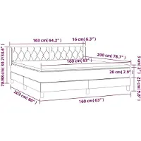 vidaXL Lit boxspring avec matelas vert foncé 160x200 cm velours