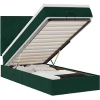 vidaXL Ottoman-lit avec matelas & LEDs vert foncé 80x200 cm velours