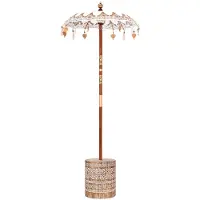 vidaXL Parasol balinais avec socle Crème 95 x 95 x 260 cm