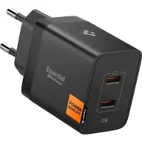 Spigen Essential 47W Wall Charger EE472EU black (47 W, 2 ports), Chargeur USB, Noir