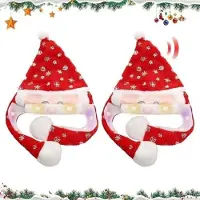 Hobby Hall Ensemble de Bonnets de Noël LED avec Oreilles Mobiles 2 Pièces