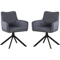 HABITAT ET JARDIN Lot de 2 chaises en tissu "Pharell" - 60 x 61 x 91 cm - Gris