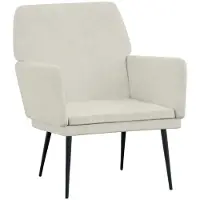 vidaXL Fauteuil Crème 62x79x79 cm Velours