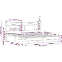 vidaXL Cadre de lit sans matelas Chêne Sonoma 160x200 cm Bois composite