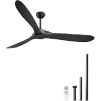 Vevor Ventilateur de Plafond sans Lumière 180 cm avec Télécommande 6 Vitesses