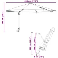 vidaXL Parasol de jardin sable 248 x 248 x 148 cm polyester et acier