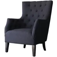 HABITAT ET JARDIN Fauteuil Scandinave Tissu Duchesse - 76 x 83 x 100,5 cm - Noir