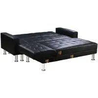HABITAT ET JARDIN Canapé d'angle convertible et réversible Theo - 258 x 82/147 x 82 cm - 4 places - Noir