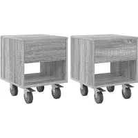 vidaXL Table de chevet 2 pcs Gris Sonoma 40,5 x 40 x 48 cm