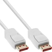 InLine câble DisplayPort 1.4, 8K, blanc, contacts dorés, 3m