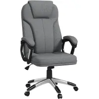 Vinsetto Chaise de bureau avec fonction bascule, réglable en hauteur, chaise d'ordinateur, gris