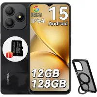 Blackview Smartphone WAVE 9C Téléphone Portable Pas Cher,6.56" HD,12Go RAM+128Go ROM/ 2To TF,5000mAh,13+8MP,4G Dual SIM,GPS,OTG,Noir