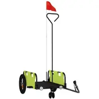Syfax Remorque de vélo vert tissu oxford et fer