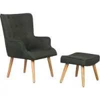 HABITAT ET JARDIN Fauteuil style scandinave tissu Odense - 1 place - Gris foncé