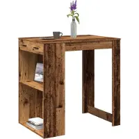 vidaXL Table de bar imitation vieux bois 102x70x103,5 cm Bois composite