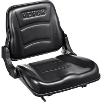Vevor Siège de Chariot Élévateur à Fourche Universel Siège de Tracteur Rabattable avec Dossier à Angle Réglable Micro-interrupteur Fente Étendue 160-340 mm Siège Confortable pour Chargeur Excavateur