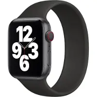 Apple Bracelet Boucle unique en Silicone Watch | 38/40/41/42 mm - Taille 7 - Noir