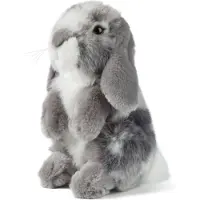Living Nature Peluche - 18x14 cm - Lapin assis - Gris - - UneTaille - Peluche