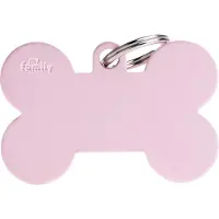My Family Étiquette d'identification pour chien Bone Aluminium rose, 4.8x3.1cm (1 pc) (Chien)
